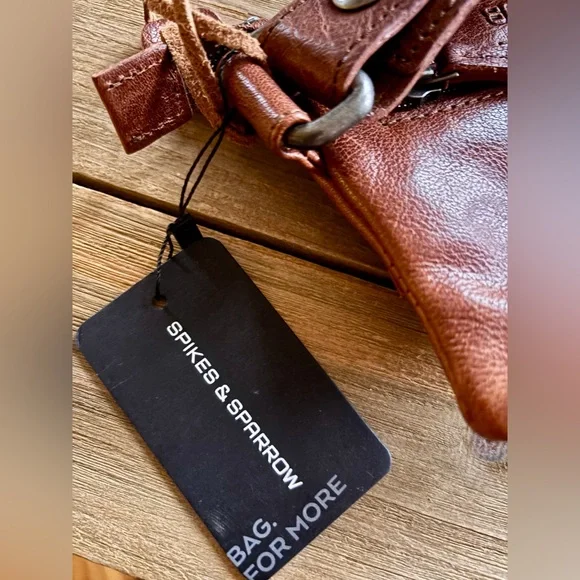 SPIKES & SPARROW LEATHER HIP BAG OREGON - BRANDY COGNAC - Picture 3 of 12